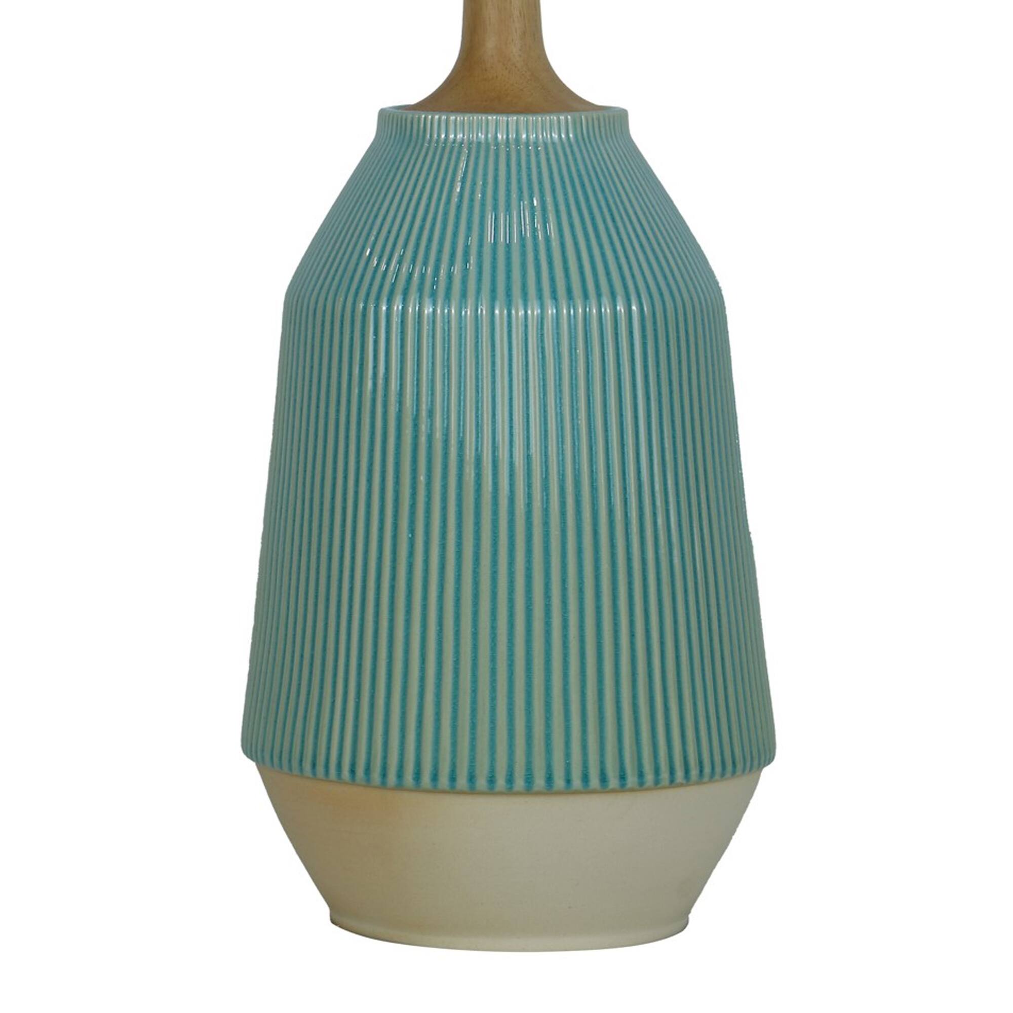 25" Ribbed Jug Table lamp with Decorator Shade Bed Bath & Beyond